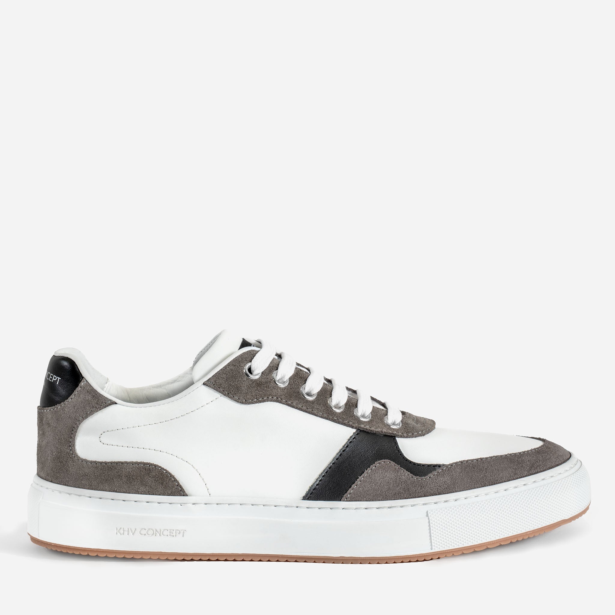 Men's B Sneaker White and Taupe