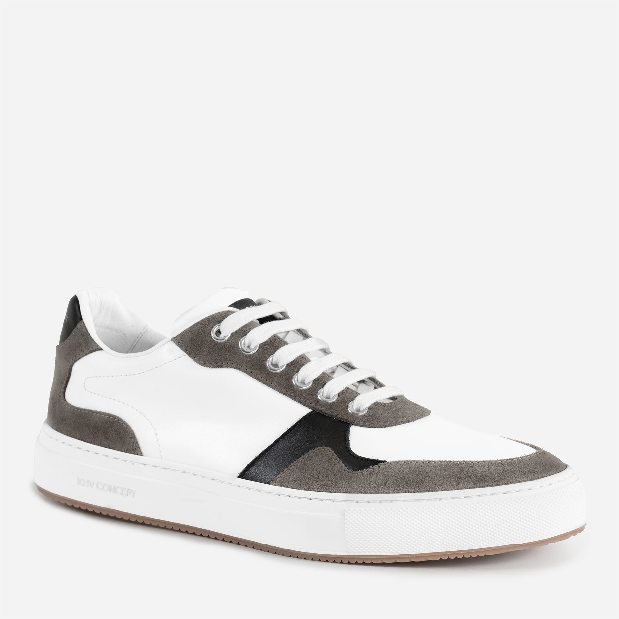 Men's B Sneaker White and Taupe